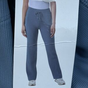 Mondetta Women's L Active Ribbed 1/2 Zip Top Blue e0349